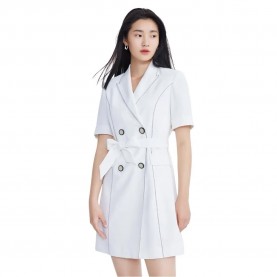 рокля,дамски,поли,и,рокли,lily,suit,style,short,sleeve,dress,white