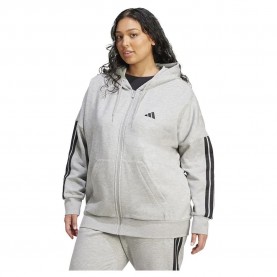 поларена,блуза,дамски,блузи,adidas,essentials,3,stripes,fleece,plus,full,zip,sweatshirt,grey,(medium,grey,heather,black)
