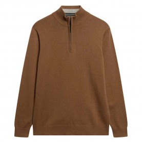 блуза,мъжки,пуловери,superdry,essentials,half,zip,sweater,carbon,brown,marl,(brown)