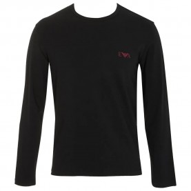 Тениска Emporio armani Bold Monogram long sleeve T-shirt - Black - (Black) тениска,мъжки,тениски,emporio,armani,bold,monogram,long,sleeve,t,shirt,black,(black)