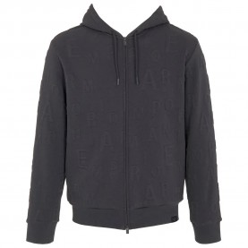 Блуза Emporio armani Embossed Terry full zip sweatshirt - Grey (Grey / Jacquard) блуза,мъжки,пуловери,emporio,armani,embossed,terry,full,zip,sweatshirt,grey,(grey,jacquard)