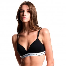 Emporio armani Everyday cotton Padded Triangle bra - Black - (Black) дамско,бельо,дамски,бикини,и,танкини,emporio,armani,everyday,cotton,padded,triangle,bra,black,(black)