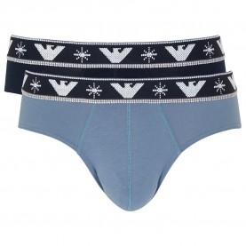 Emporio armani Holidays Jaquard slips 2 units - Blue (Navy / Stone) мъжко,бельо,emporio,armani,holidays,jaquard,slips,2,units,blue,(navy,stone)