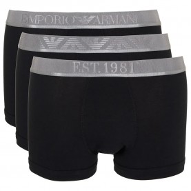 Боксерки Emporio armani Shiny Logoband Pack Trunk boxers 3 units - Black / Black / Black боксерки,мъжко,бельо,emporio,armani,shiny,logoband,pack,trunk,boxers,3,units,black,black,black