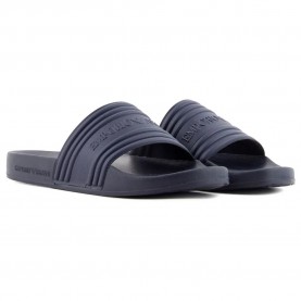 Emporio armani Logo Tape Pool Side slides - Blue - (Navy) мъжки,джапанки,и,чехли,emporio,armani,logo,tape,pool,side,slides,blue,(navy)