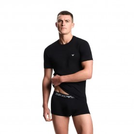 Тениска Emporio armani Stretch Cotton Jersey short sleeve T-shirt - Black - (Black) тениска,мъжки,тениски,emporio,armani,stretch,cotton,jersey,short,sleeve,t,shirt,black,(black)