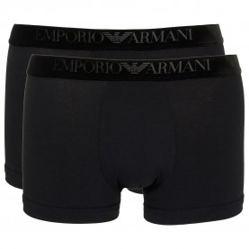 Боксерки Emporio armani Velvet Logoband Trunk boxers 2 units - Black (Black / White) боксерки,мъжко,бельо,emporio,armani,velvet,logoband,trunk,boxers,2,units,black,(black,white)