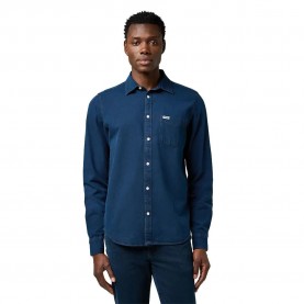 риза,с,дълъг,ръкав,мъжки,ризи,wrangler,1,pocket,regular,fit,long,sleeve,shirt,blue,oxide,(blue)