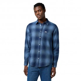 риза,с,дълъг,ръкав,мъжки,ризи,wrangler,1,pocket,regular,fit,long,sleeve,shirt,blue,(dark,indigo)