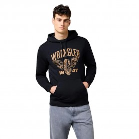 Суичър Wrangler Americana Regular Fit hoodie - Black (Black) суичър,мъжки,пуловери,wrangler,americana,regular,fit,hoodie,black,(black)