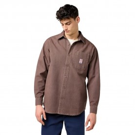 риза,с,дълъг,ръкав,мъжки,ризи,wrangler,cj,1,pocket,loose,fit,long,sleeve,shirt,peppercorn,(brown)