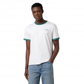 Тениска Wrangler Ringer Relaxed Fit short sleeve T-shirt - White (Worn White) тениска,мъжки,тениски,дамски,тениски,wrangler,ringer,relaxed,fit,short,sleeve,t,shirt,white,(worn,white)