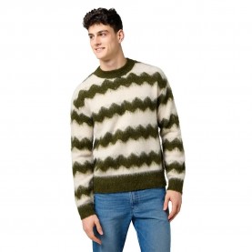 Блуза Wrangler Striped Relaxed Fit sweater - Green (Ivy Green) блуза,мъжки,пуловери,wrangler,striped,relaxed,fit,sweater,green,(ivy,green)