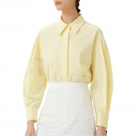 дамски,блузи,дамски,ризи,lily,smiley,face,embroidered,shirt,mango,yellow,(yellow)