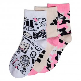 чорапи,детски,чорапи,adidas,logo,crew,socks,3,units,wonder,quartz,white,bliss,pink,(multicolor)
