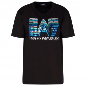 тениска,дамски,тениски,ea7,emporio,armani,train,logo,series,maxi,logo,sequins,crossover,short,sleeve,t,shirt,black