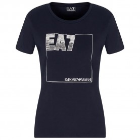 Тениска EA7 EMPORIO ARMANI Train Logo Series Squared Logo Crossover short sleeve T-shirt - Blue (Navy) тениска,дамски,тениски,ea7,emporio,armani,train,logo,series,squared,logo,crossover,short,sleeve,t,shirt,blue,(navy)