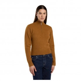 блуза,дамски,пуловери,дамски,плетени,дрехи,dickies,ruston,half,zip,sweater,brown,duck,(brown)