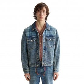 яке,мъжки,якета,scotch,&,soda,contrast,check,panelling,denim,jacket,blue