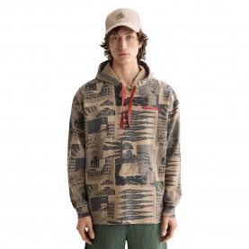 суичър,мъжки,пуловери,scotch,&,soda,loose,fit,overdyed,all,over,printed,hoodie,brown