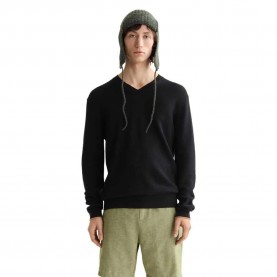 блуза,мъжки,пуловери,scotch,&,soda,regular,fit,linen,v,neck,sweater,meteorite,(black)