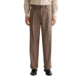 панталони,тип,чино,мъжки,панталони,scotch,&,soda,checkered,blend,pleated,baggy,fit,chino,pants,brown,(brown)
