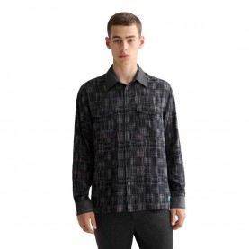 риза,с,дълъг,ръкав,мъжки,ризи,scotch,&,soda,patchwork,flannel,relaxed,fit,long,sleeve,shirt,black,(black)