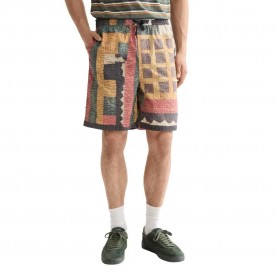 къси,панталони,мъжки,панталони,scotch,&,soda,printed,patchwork,poplin,loose,fit,shorts,multicolor,(brown)