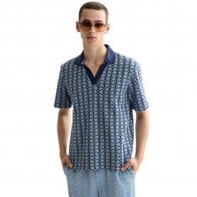 Scotch & soda Towelling Printed Relaxed Fit short sleeve polo - Blue (Blue) дамски,блузи,с,яка,мъжки,блузи,с,яка,scotch,&,soda,towelling,printed,relaxed,fit,short,sleeve,polo,blue,(blue)