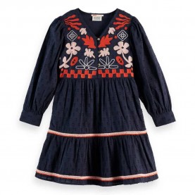 рокля,дамски,поли,и,рокли,scotch,&,soda,clip,jacquard,embroidered,long,sleeve,dress,blue,(sky,captain)