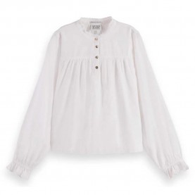 детски,ризи,детски,облекла,за,момичета,детски,блузи,scotch,&,soda,lightweight,modal,long,sleeve,blouse,white,(eggnog)