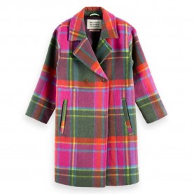 Палто Scotch & soda Oversized Rainbow Wool coat - Green / Pink (Rainbow Check) палто,мъжки,якета,scotch,&,soda,oversized,rainbow,wool,coat,green,pink,(rainbow,check)