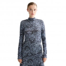 тениска,дамски,тениски,scotch,&,soda,all,over,printed,mock,long,sleeve,t,shirt,blue,(ikat,feather,blue)