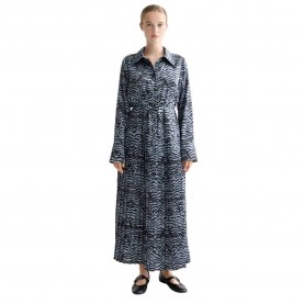 рокля,дамски,поли,и,рокли,scotch,&,soda,belted,pleated,hem,long,sleeve,midi,dress,blue,(ikat,feather,blue)