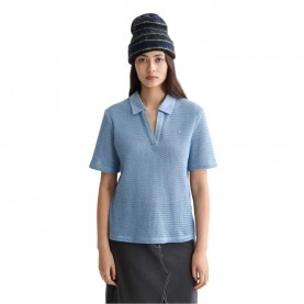 дамски,блузи,с,яка,scotch,&,soda,crochet,short,sleeve,polo,faded,denim,(blue)