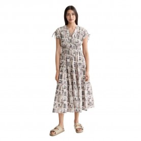 рокля,дамски,поли,и,рокли,scotch,&,soda,gathered,tied,short,sleeve,midi,dress,grey,(art,dept,collage,grey,scale)