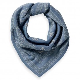 Шал Scotch & soda Jacquard Knitted Triangle scarf - Blue (Faded Denim) шал,ръкавици,шапки,и,шалове,scotch,&,soda,jacquard,knitted,triangle,scarf,blue,(faded,denim)