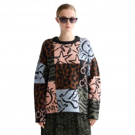 блуза,дамски,пуловери,дамски,плетени,дрехи,scotch,&,soda,jacquard,oversized,sweater,multicolor,(leopard,patchwork,jacquard)
