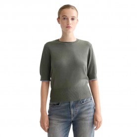 Тениска Scotch & soda Knitted short sleeve T-shirt - Green (Thyme) тениска,дамски,тениски,scotch,&,soda,knitted,short,sleeve,t,shirt,green,(thyme)