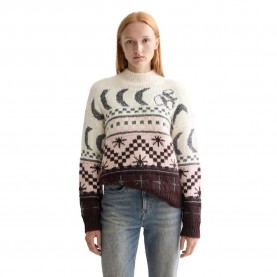 блуза,дамски,пуловери,дамски,плетени,дрехи,scotch,&,soda,metallic,fair,isle,sweater,chocolate,plum