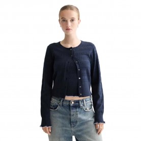Жилетка Scotch & soda Pointelle Knitted cardigan - Blue (Sky Captain) жилетка,мъжки,пуловери,дамски,пуловери,scotch,&,soda,pointelle,knitted,cardigan,blue,(sky,captain)