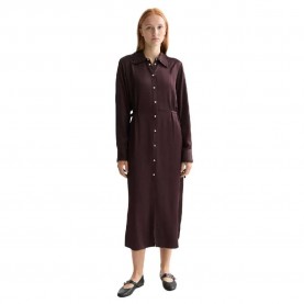 рокля,дамски,поли,и,рокли,scotch,&,soda,tied,ruffles,long,sleeve,midi,dress,purple,(chocolate,plum)