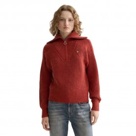 блуза,дамски,пуловери,дамски,плетени,дрехи,scotch,&,soda,u9b01037t,half,zip,sweater,red,(ketchup,melange)