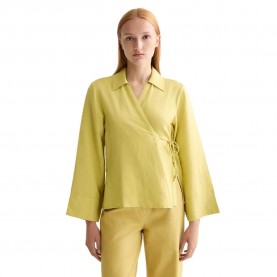 риза,с,дълъг,ръкав,дамски,блузи,дамски,ризи,scotch,&,soda,wrap,tie,closure,long,sleeve,shirt,yellow,(golden,green)