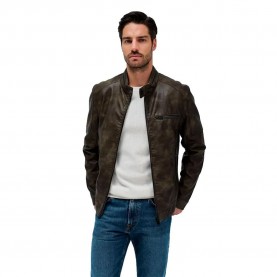 яке,мъжки,якета,salsa,jeans,21010229,regular,fit,leather,jacket,dark,brown,(brown)