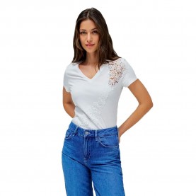 тениска,дамски,тениски,salsa,jeans,21010491,slim,fit,t,shirt,light,pearl,v2,(white)