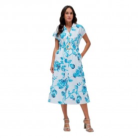 дънки,дамски,поли,и,рокли,salsa,jeans,floral,print,regular,fit,midi,dress,medium,blue,(white)