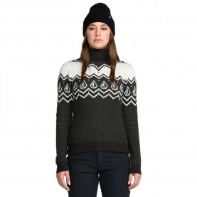 блуза,дамски,пуловери,дамски,плетени,дрехи,volcom,fireside,high,neck,sweater,black