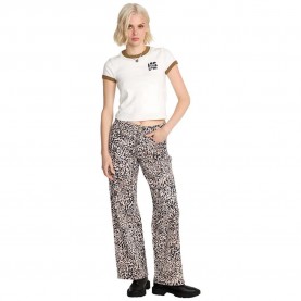 панталони,дамски,панталони,volcom,stoned,bf,low,waist,pants,animal,print
