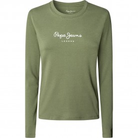 тениска,дамски,тениски,pepe,jeans,new,virginia,long,sleeve,t,shirt,khaki,green,(green)